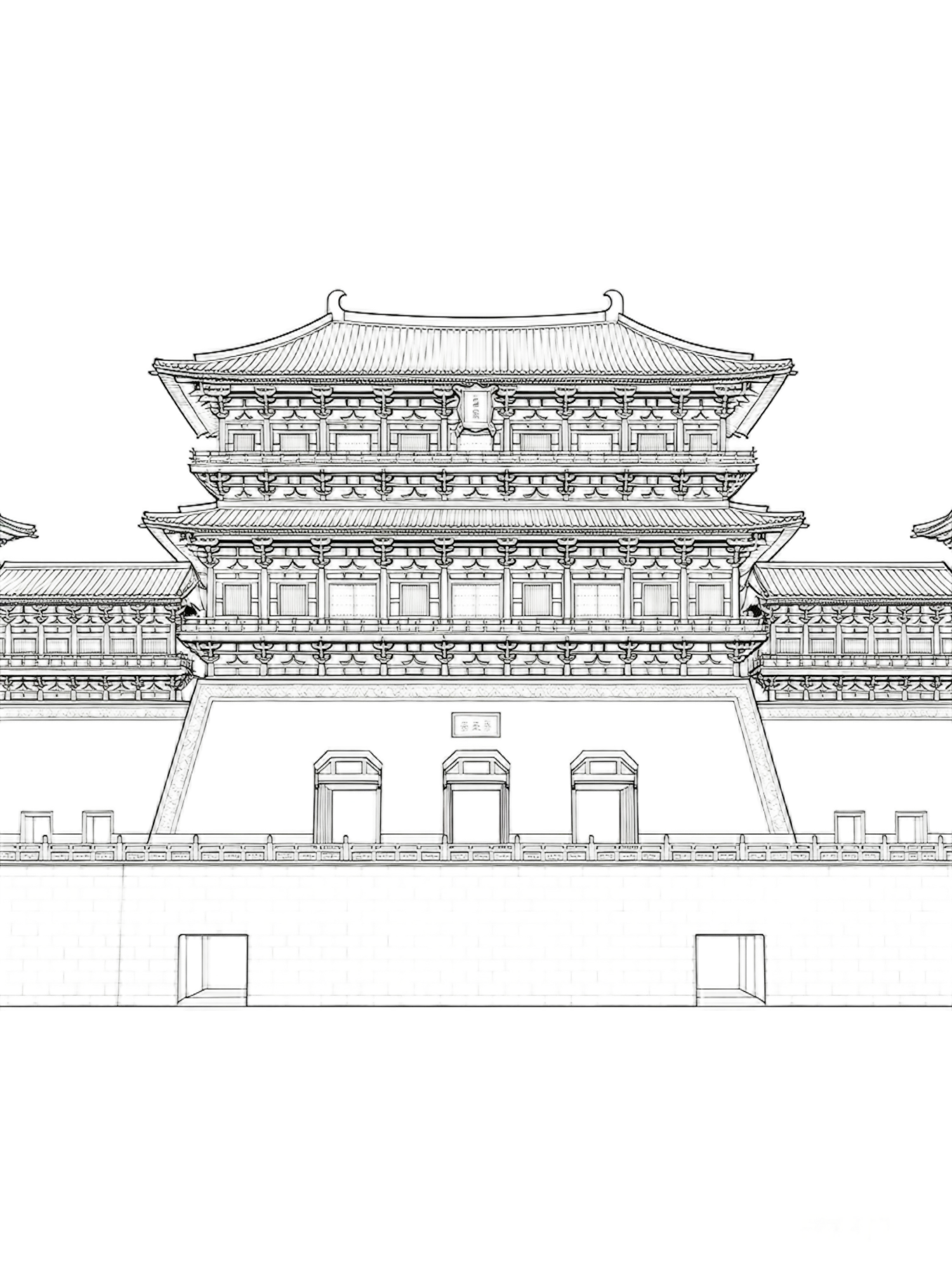 三门道与门址基座细部